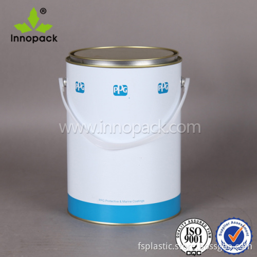 1.5 gallon round paint can withe coating tin pail with plastic handle